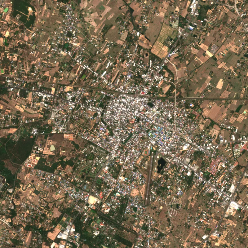 ภาพสีจริง Sentinel-2 ของสุรินทร์ Feb 22, 2021
