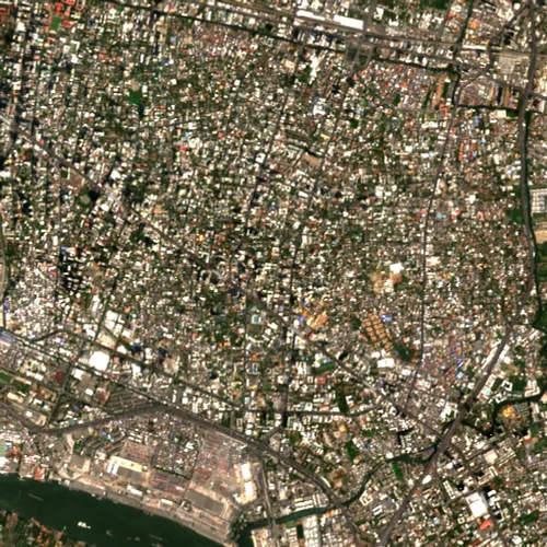ภาพสีจริง Sentinel-2 ของทองหล่อ กรุงเทพมหานคร Feb 21, 2020