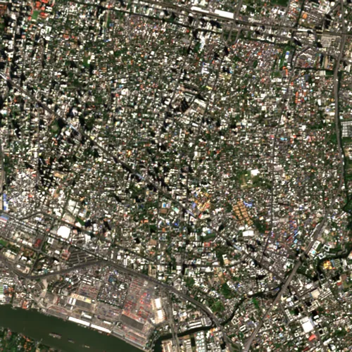 ภาพสีจริง Sentinel-2 ของทองหล่อ กรุงเทพมหานคร Dec 12, 2021