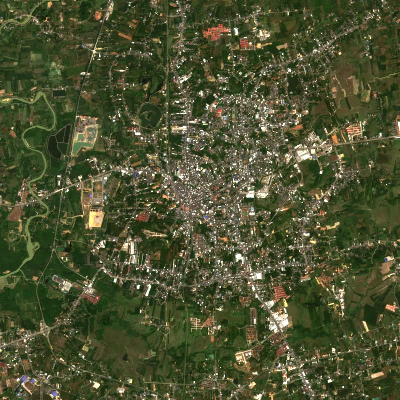 ภาพสีจริง Sentinel-2 ของตรัง Feb 11, 2018