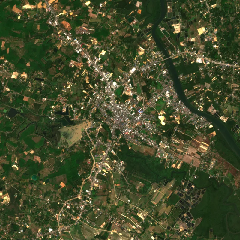 ภาพสีจริง Sentinel-2 ของตราด Feb 13, 2017