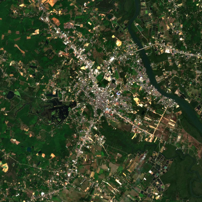 ภาพสีจริง Sentinel-2 ของตราด Feb 13, 2018