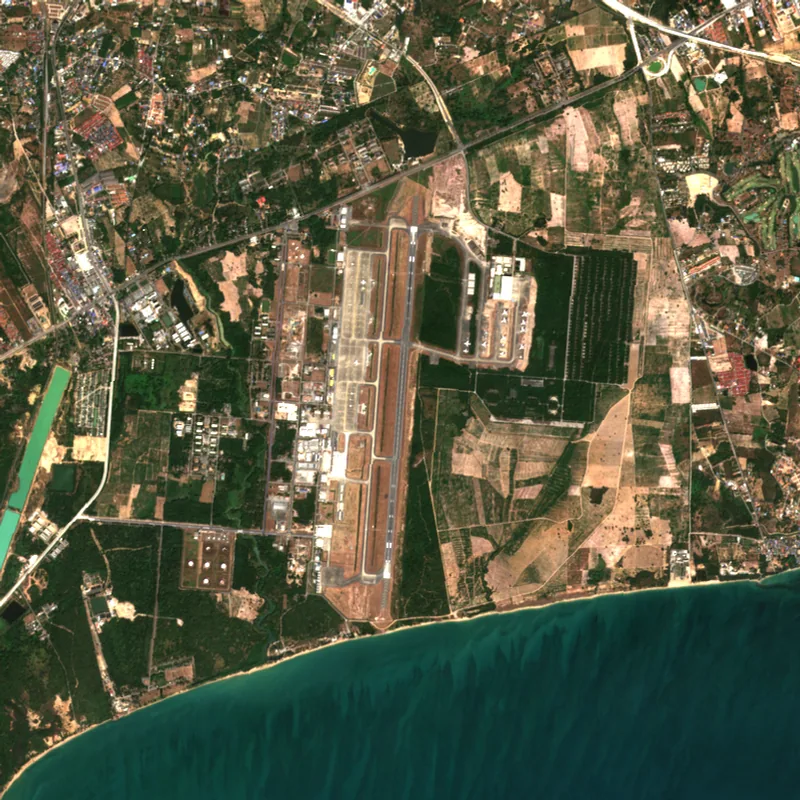 ภาพสีจริง Sentinel-2 ของสนามบินอู่ตะเภา ระยอง Dec 13, 2019