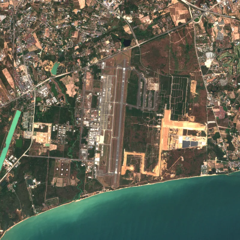 Latest Sentinel-2 image of U-Tapao Airport, Rayong, 9 Feb 2025