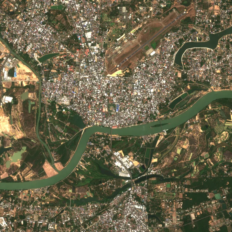ภาพสีจริง Sentinel-2 ของอุบลราชธานี Feb 13, 2017