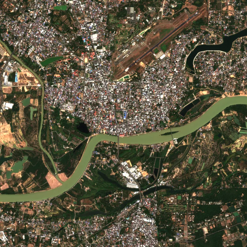 ภาพสีจริง Sentinel-2 ของอุบลราชธานี Jan 4, 2018